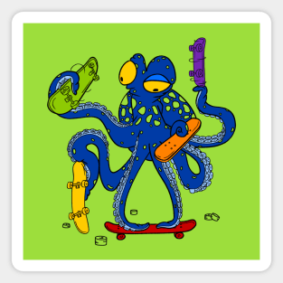 Octopus skating Magnet